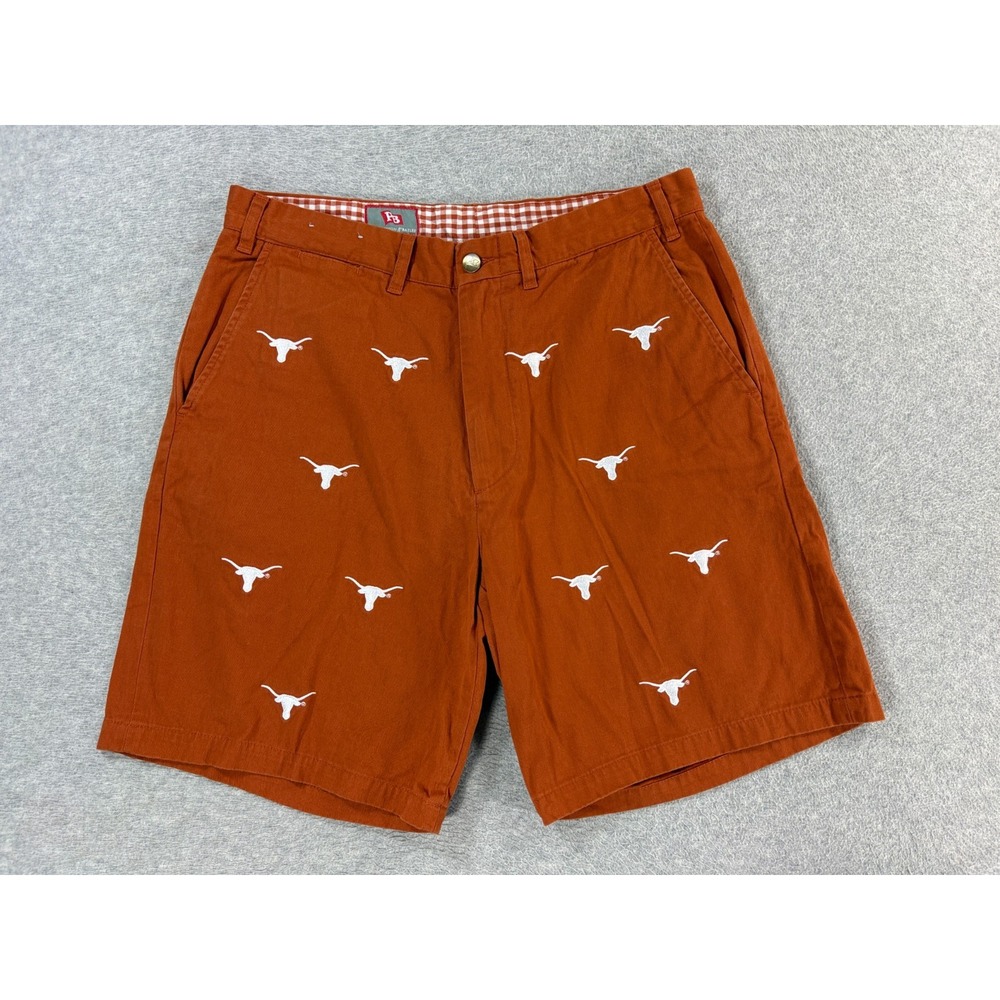 Texas Longhorns Stitched Logos Campus Casual Shorts (Men's 34) Burnt Orange -8"